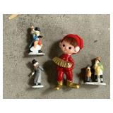 DEPT 56 FIGURINES AND VINTAGE ELF PLAYING