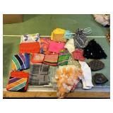 LADIES SCARVES, HEAD COVERS, CHANGE PURSES,