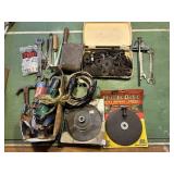 GRINDING DISCS, WRENCHES, HAMMER, WASHERS, JIG