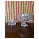PEDESTAL TRIFLE DISH AND FOOTED CANDY DISH