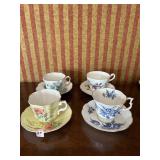 FOUR TEACUPS INCLUDING ROYAL GRAFTON, LEFTON,