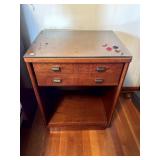 MCM DREXEL NIGHTSTAND WITH GLASS TOP PROTECTOR,