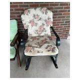 METAL ROCKING CHAIR WITH CUSHIONS AND COVER