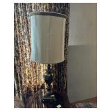 BRASS 43" LAMP WITH SHADE