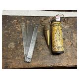 LUFKIN METAL FOLDING RULER AND BRASS PLUMB BOB
