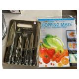 NEW CHOPPING MATS AND GEMUSE MESSER 5 PC KNIFE