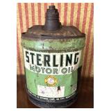 FIVE GALLON STERLING MOTOR OIL CAN