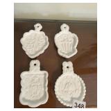 IMPERIAL MILK GLASS TRIVET ASHTRAYS