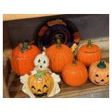 CERAMIC PUMPKINS, CERAMIC LIGHTED GHOST, PLASTIC