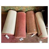 FRESHLY CLEANED CARPET REMNANTS, BOUND EDGES,