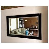 BLACK FRAMED WALL MIRROR, 48X30