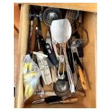 KITCHEN UTENSILS INCLUDING MASHER, TENDERIZER,