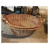 2 LARGE WICKER LAUNDRY BASKETS ONE WITH BROKEN