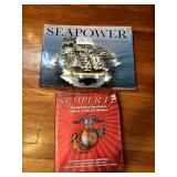 HARDBACK BOOKS, SEA POWER AND SEMPER FI,
