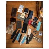 COMBS, NAIL CLIPPERS, MEMO PADS, NOTEBOOKS, GLASS