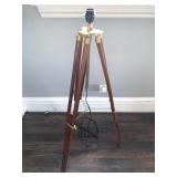 TRIPOD LIGHT WOOD LEGS BRASS ACCENT