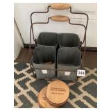 PORTABLE CADDY W/ 6 JACK DANIELS WOOD COATERS