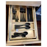 BLACK SILVER WARE SET SERVICE FOR 8 MINUS A FEW
