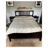 BLACK HEADBOARD /FOOTBOARD AND MATTRESS 64" W X
