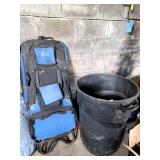 TRASH CAN QUEEN BED, CHAIR/PACK