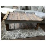 RUSTIC WOOD COFFEE TABLE 2 TIER 19"X 32" X 51"