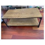 FARMHOUSE WOOD AND IRON TWO TIER COFFEE TABLE 19"