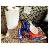 FOIL, ZIPLOCK BAGS, PAPER TOWELS