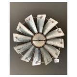 15" PIERCED TIN BATTERY O CLOCK