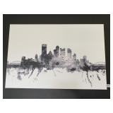 BLACK/WHITE PRINT ON CANVAS 24" X 3