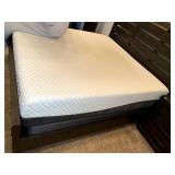 IRON AND WOOD SLAT HEADBOARD WITH MATTRESS