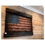 AM. FLAG WOOD W/ CLOTH CENTER 35" X 36"