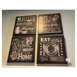 4 SIGNS KITCHEN ASSORTED 12" X 12"