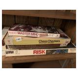BOARD GAMES INCLUDING RISK, PARCHEESI, MASTERMIND