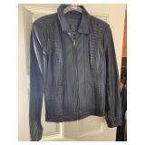 JOHN PAUL RICHARD LEATHER L BLACK JACKET ZIPPER