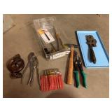 NUT DRIVER SET, PIPE WRENCH, TACK HAMMER, STORAGE