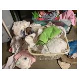 LARGE NUMBER OF RAGS, STORAGE TOTE, PLASTIC