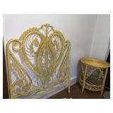 CURLY WICKER TWIN SIZE HEADBOARD AND MATCHING