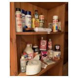 WATER FILTER, CANS OF SPRAY STARCH, VINTAGE PAINT