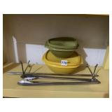 TUPPERWARE WITH LIDS AND ROTISSERIE