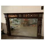 ANTIQUE FIGURAL SIDE MIRROR 60" X 43"