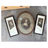 THREE FRAMED PORTRAITS