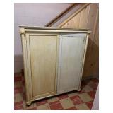 VINTAGE WOOD CABINET, ONE DOOR NEEDS TO BE