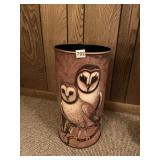 RICHARD HINGER "BARN OWLS" METAL TRASH CAN