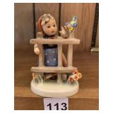 HUMMEL GIRL ON FENCE, 1942, FULL BEE