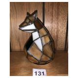 BATTERY OP-STAINED GLASS FOX NIGHT LIGHT