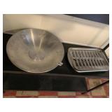 GRAPE EMBOSSED ALUMINUM SERVING BOWL AND SMALL