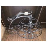 BICYCLE SHAPED WINE HOLDER, HOLDS 6 BOTTLES