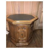 SLATE TOPPED OCTAGONAL SIDE TABLE, 23"X21