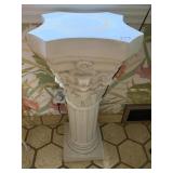 PLASTER COLUM PLANT STAND, 11.5X11.5X30