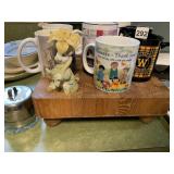 WOOD CUTTING BOARD, MUGS ETC.